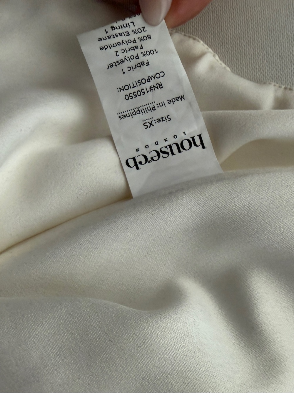 House of CB Farrah Ivory Satin Wrap Neck Bodysuit - Picture 5 of 8